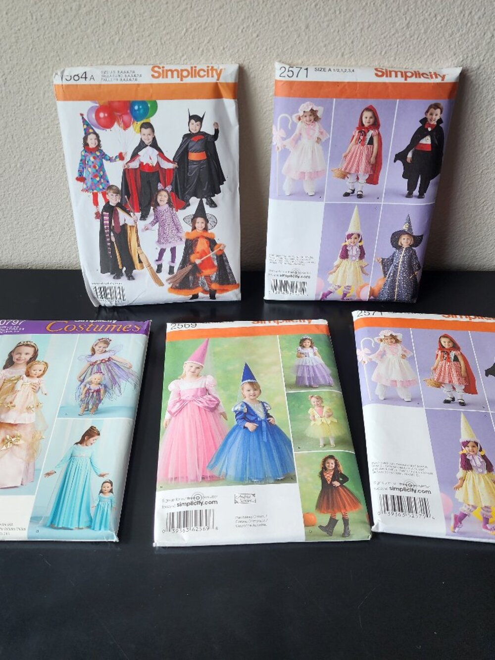 Lot of 5 Uncut Simplicity Kids Halloween Costume Sewing Patterns Princess Fairy